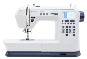 Husqvarna Viking Onyx 30 symaskine med LCD-display og 200 sømme – ideel til kreative syprojekter i alle niveauer.