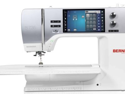 En hvid bernina 735 med forlængerbord