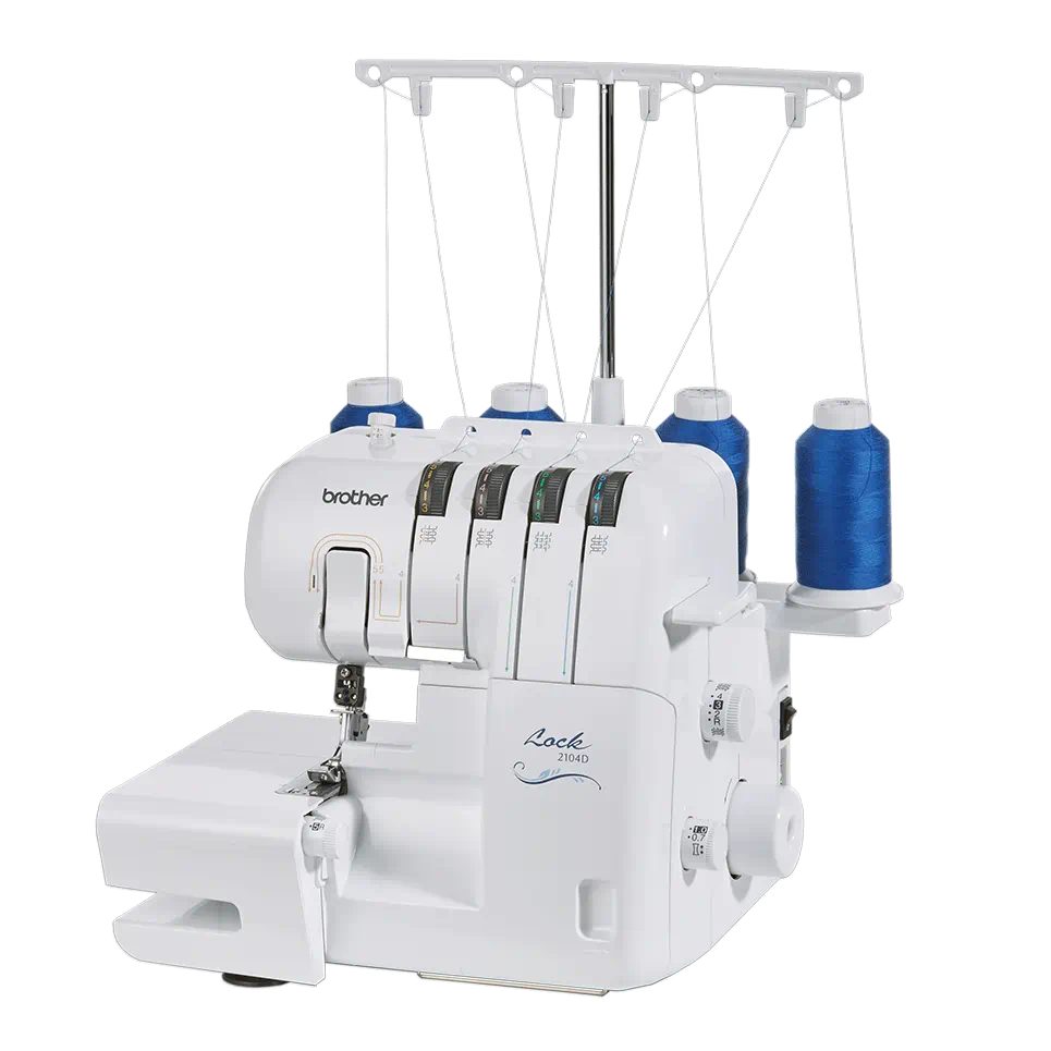 2104D Overlocker Skab perfekte overlock-sting på alle typer og vægte af stof med Brother 2104D Overlocker. Denne intuitivt designede maskine, som er elsket af syersker over hele verden for dens fantastiske værdi funktioner, former sømme med lethed.