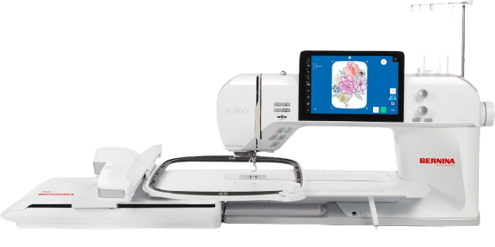 Bernina 990 set forfra uden baggrund med broderi modul